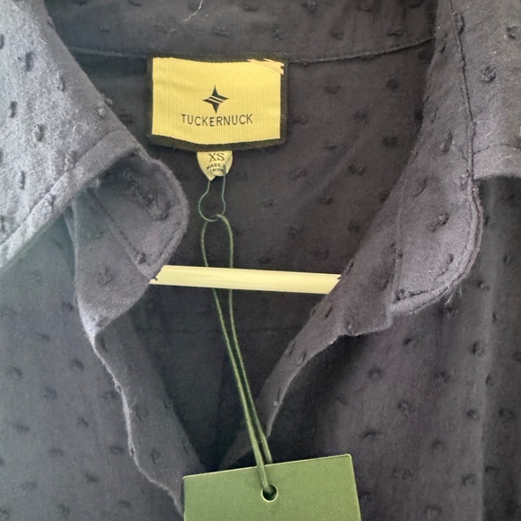 NWT TUCKERNUCK NAVY SWISS DOT CALLAHAN SHIRT DRESS - Picture 6 of 6